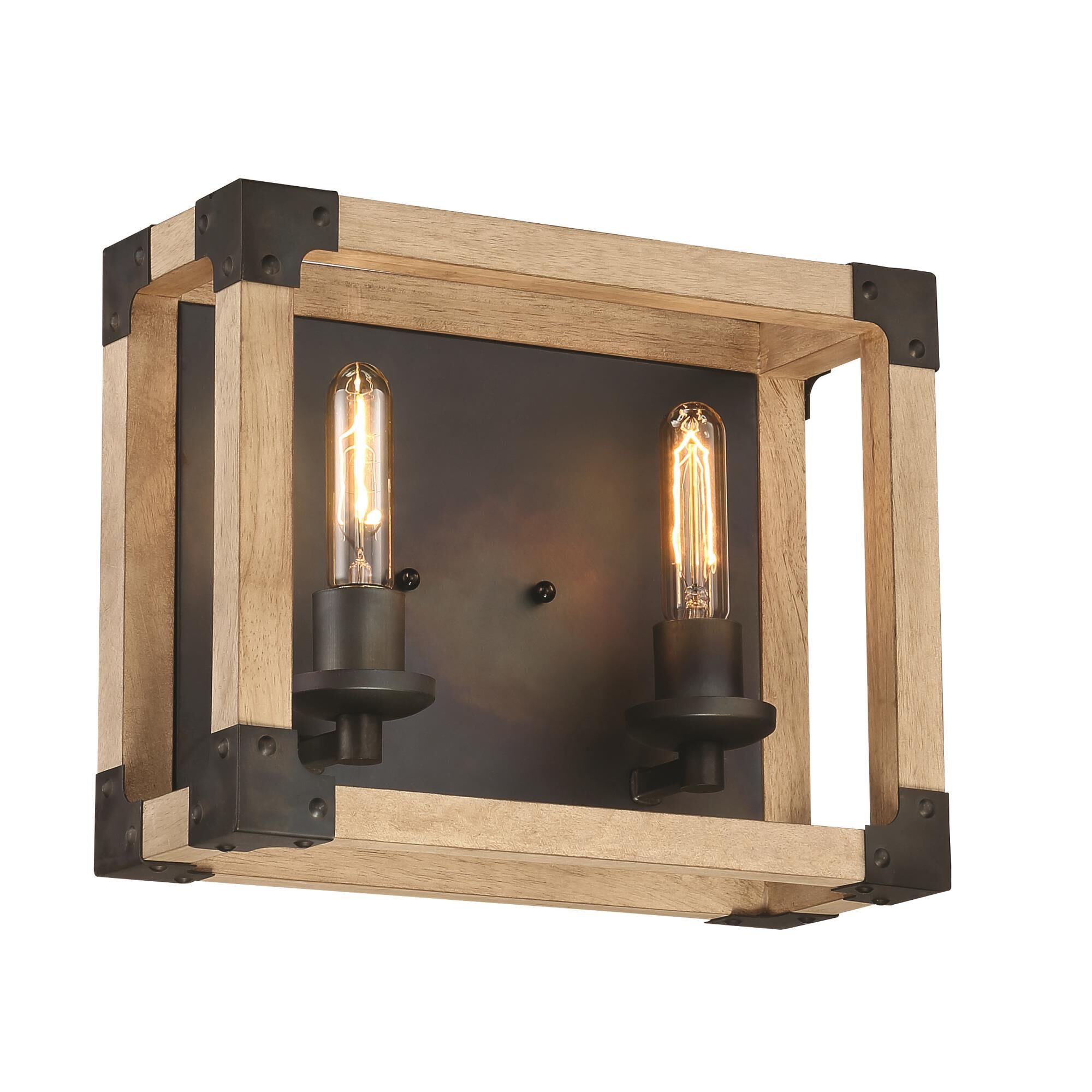 Shown in Fired Steel/Natural Wood finish